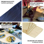 Taffeta 12"x108" Table Runner Gold - Accordion Crinkle Design for Modern Gatherings