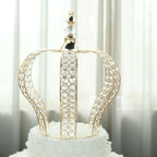 Crystal-Bead Royal Crown Cake Topper Metallic Gold - Themed Baby Showers Cakes & Event Centerpieces 16"