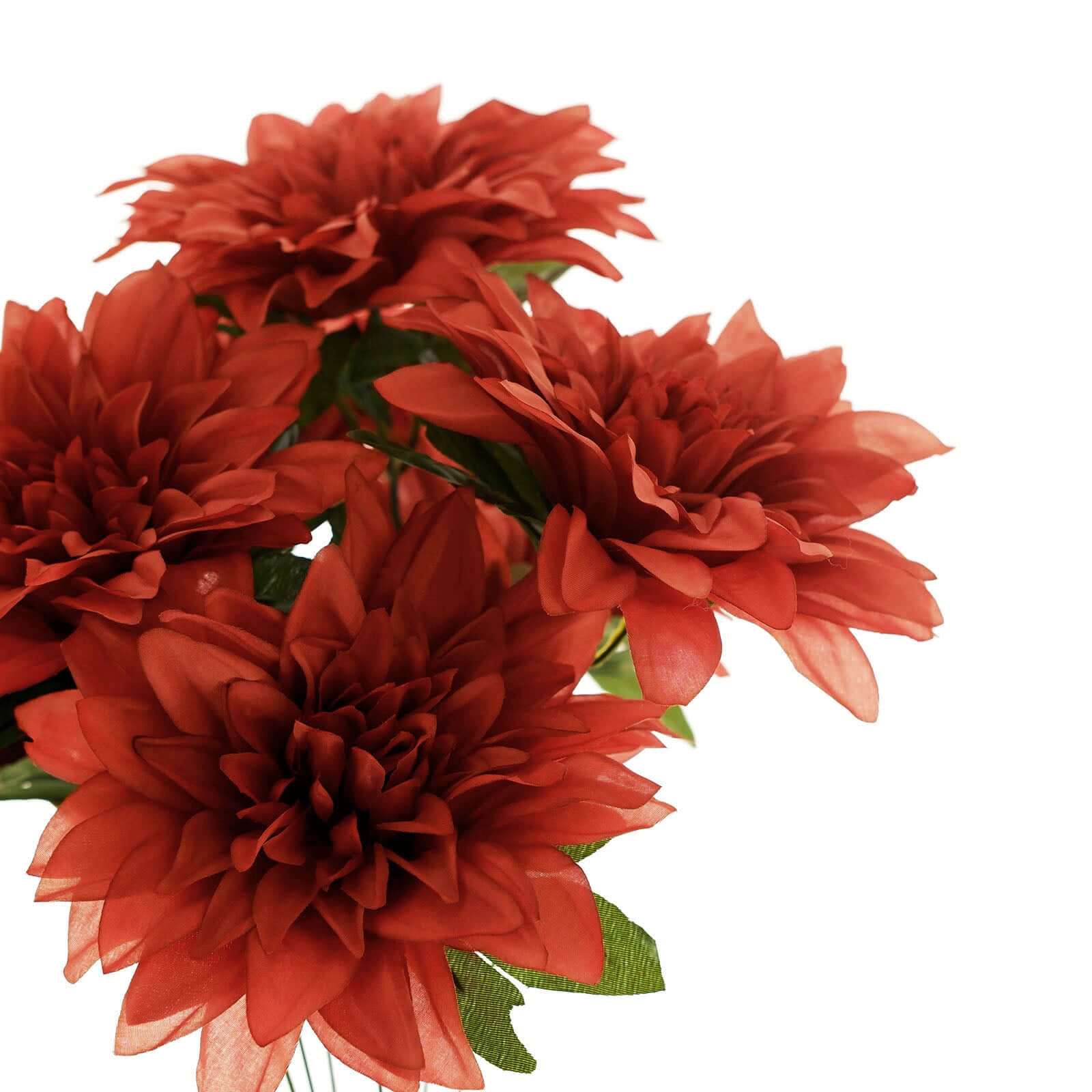 2 Bouquets 20" Terracotta Artificial Silk Dahlia Flower Spray Bushes