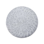 6-Pack Dining Table Mats Spiked Design Silver - Vinyl Non-Slip Surface with Modern Appeal 15"