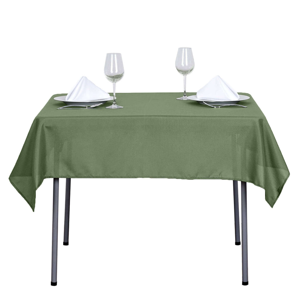 Polyester Square 54"x54" Tablecloth Olive Green - Wrinkle-Resistant & Durable Table Cover