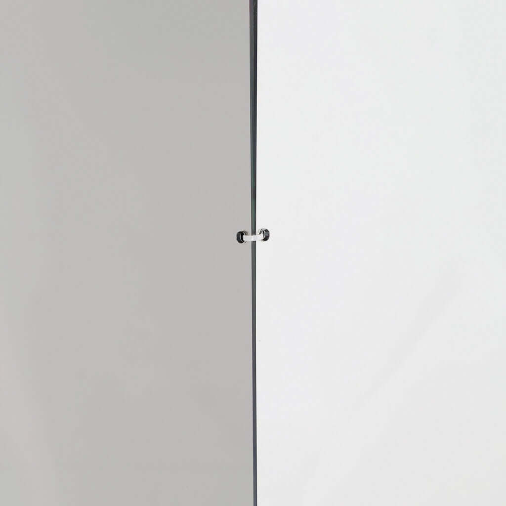 40" Floor Standing Silver Mirror Finish Acrylic Display Box, Pedestal Riser with Interchangeable Lid and Base