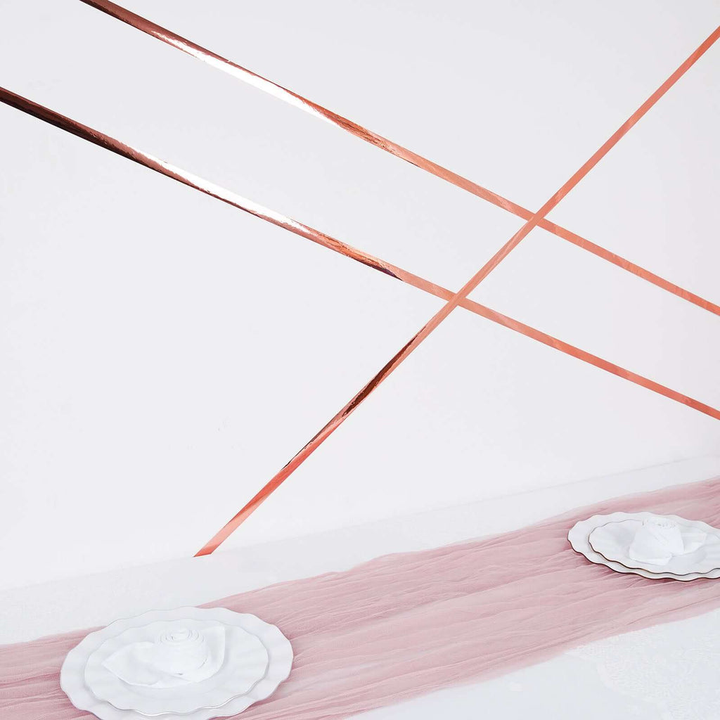 100 Yds 3/4" Rose Gold Metallic Film Tape Adhesive, DIY Floral Wrap Craft Decor Tape - Polyester with Acrylic