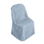 Polyester Slip On Folding Chair Covers Dusty Blue - Stain-Resistant Reusable Durable Fabric