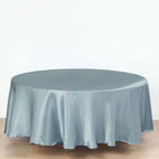 Satin 108" Round Tablecloth Dusty Blue - Smooth and Lustrous Table Cover