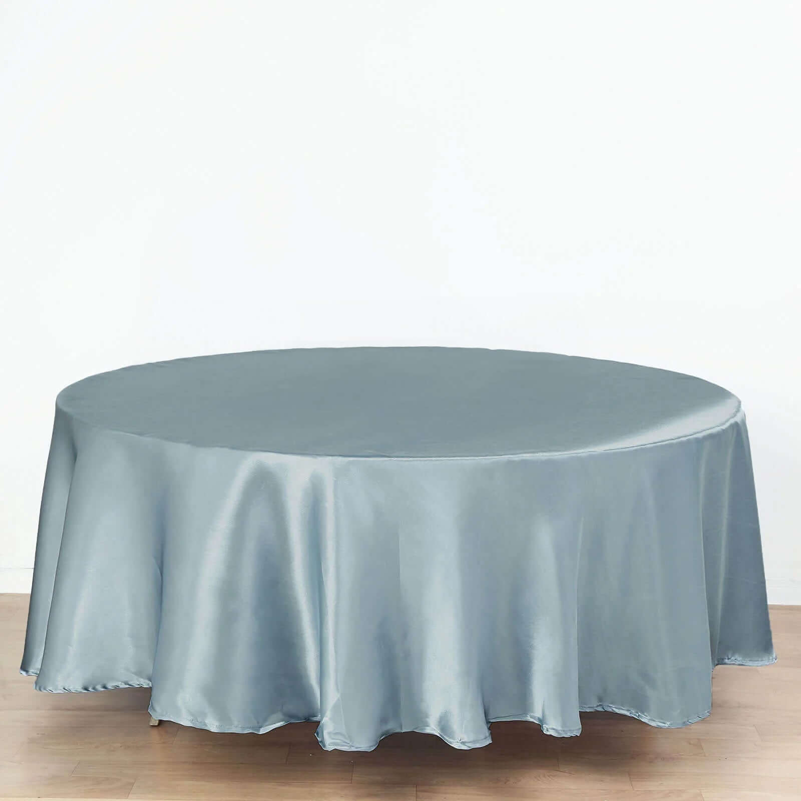 Satin 108" Round Tablecloth Dusty Blue - Smooth and Lustrous Table Cover