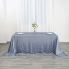 Sequin 90"x132" Rectangle Tablecloth Dusty Blue - Seamless Sparkly Table Cover