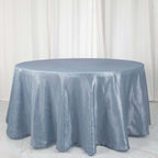 Taffeta 120" Round Tablecloth Dusty Blue - Seamless Accordion Crinkle Table Cover