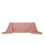 Taffeta 90"x156" Rectangle Tablecloth Dusty Rose - Accordion Crinkle Seamless Table Cover