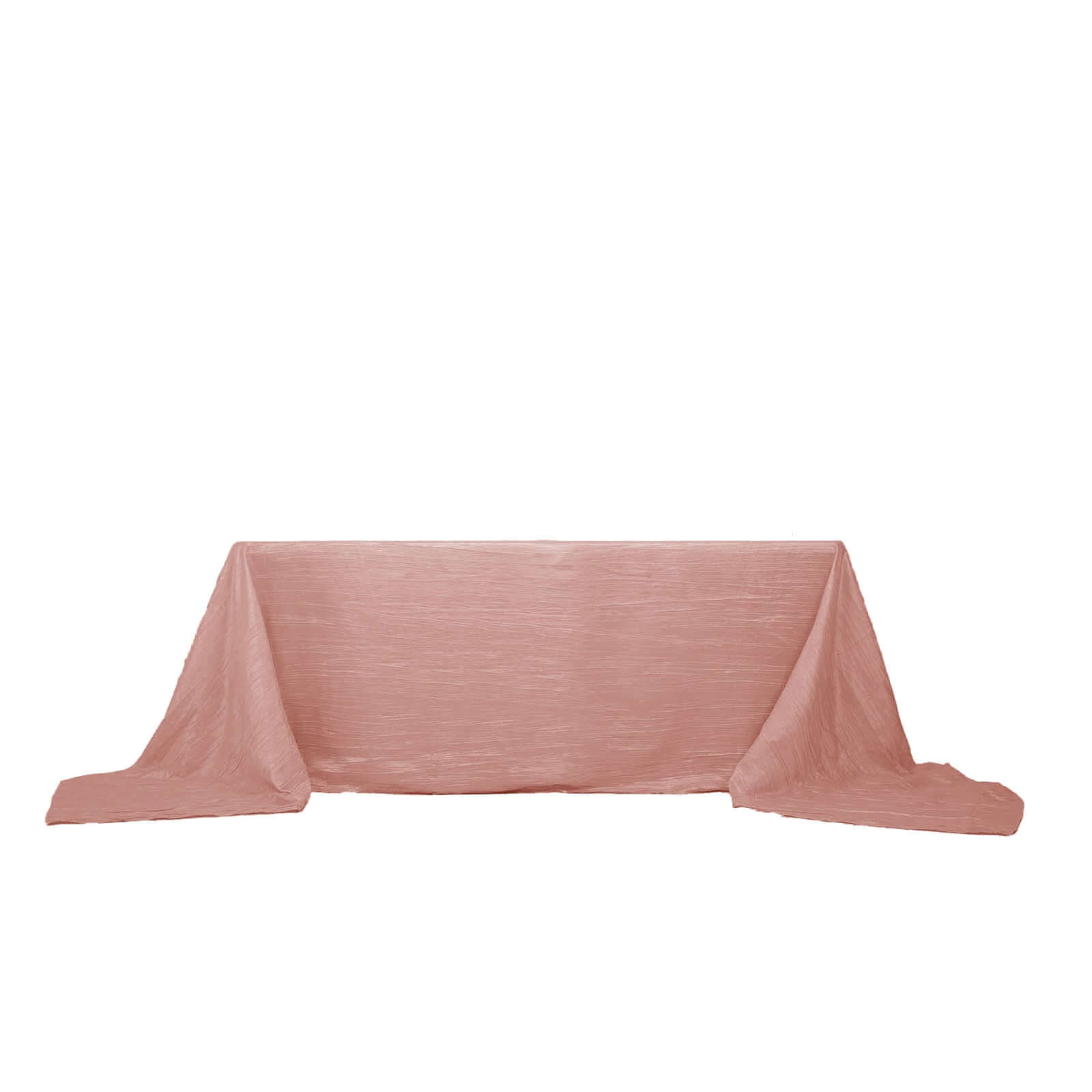 Taffeta 90"x156" Rectangle Tablecloth Dusty Rose - Accordion Crinkle Seamless Table Cover