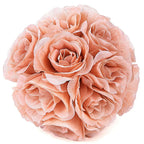 2 Pack 7" Dusty Rose Artificial Silk Rose Kissing Ball, Flower Ball