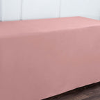 Fitted Polyester 72"x30" Rectangle Tablecloth Dusty Rose - Durable Table Cover