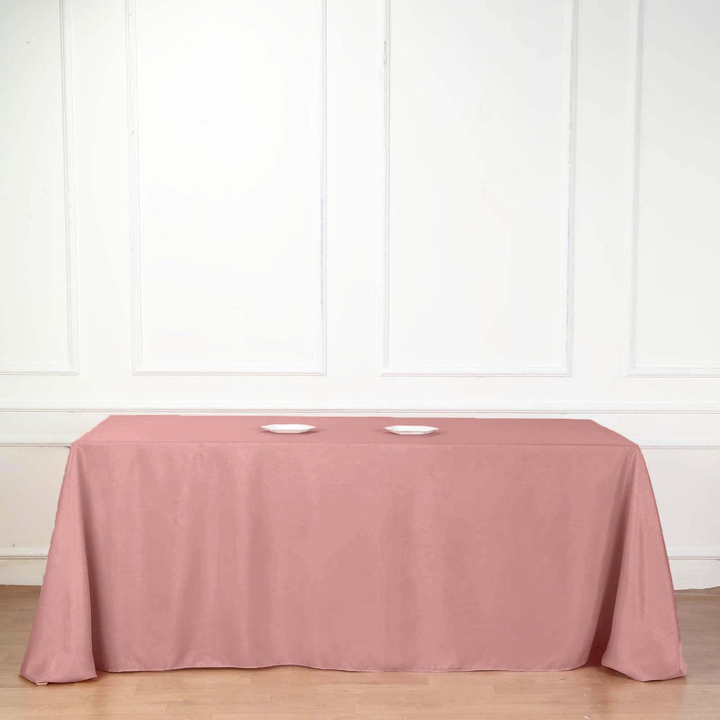Polyester 90"x156" Rectangle Tablecloth Dusty Rose - Seamless Wrinkle-Resistant Table Cover