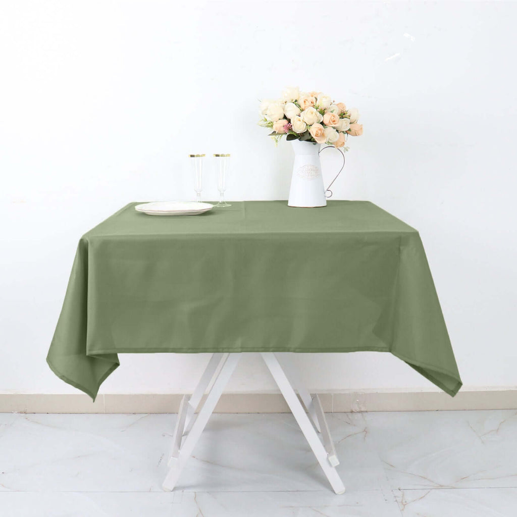 Polyester Square 54"x54" Tablecloth Dusty Sage Green - Wrinkle-Resistant & Durable Table Cover