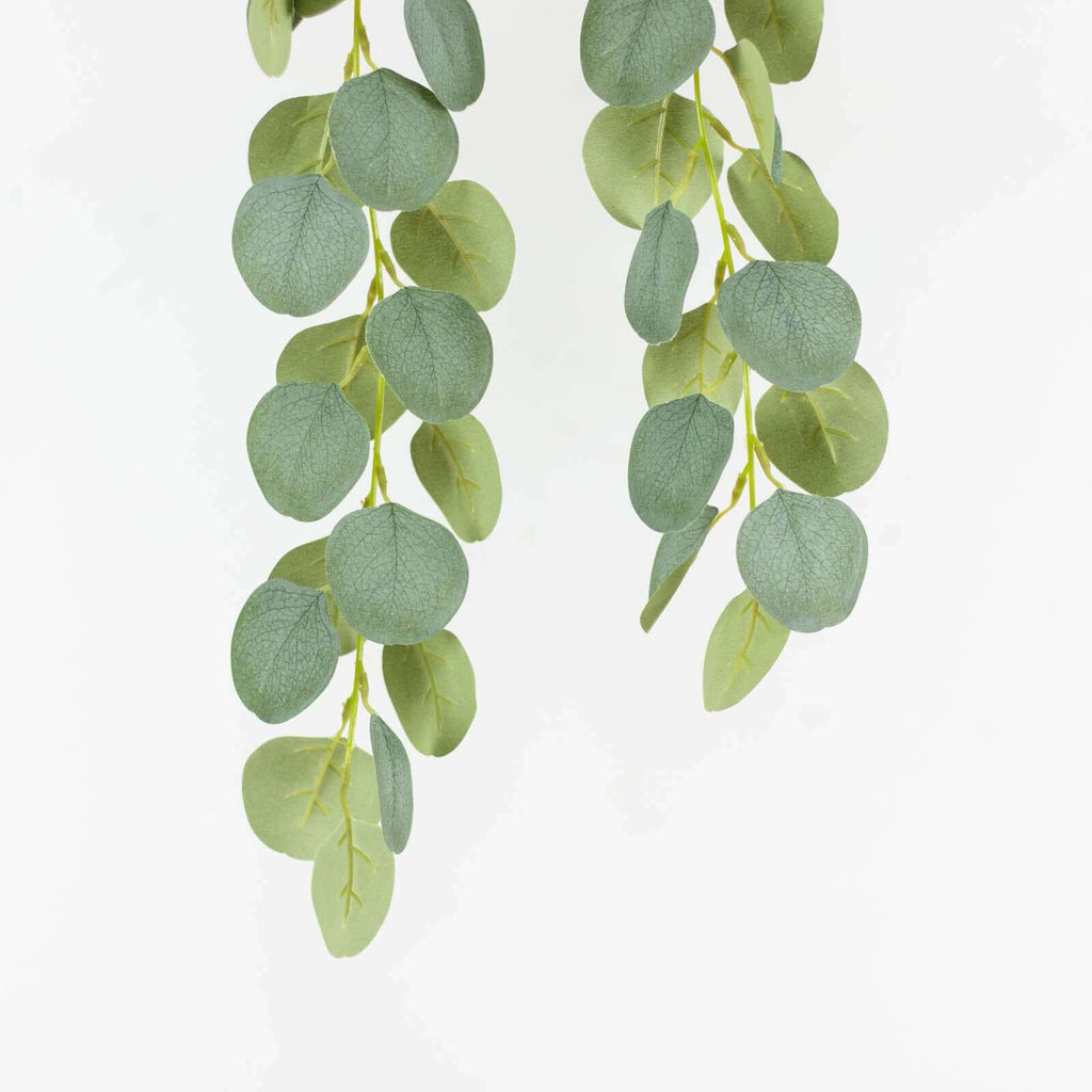 3 Pack 41" Green Real Touch Hanging Silk Silver Dollar Leaf Plant Stems, Artificial Indoor Eucalyptus Sprays