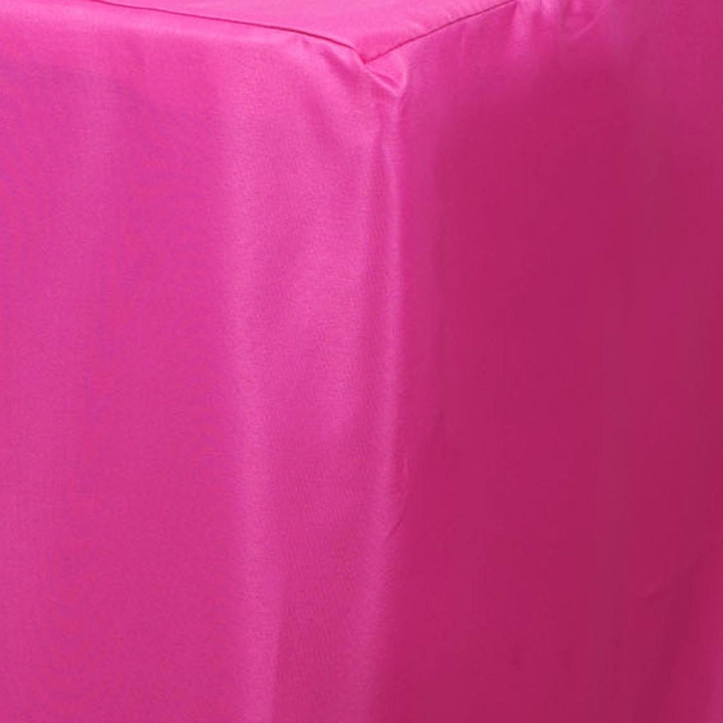 Fitted Polyester 96"x30" Rectangle Tablecloth Fuchsia - Durable and Easy to Maintain Table Cover