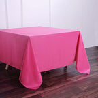 Polyester Square 90"x90" Tablecloth Fuchsia - Wrinkle-Resistant & Durable Table Cover