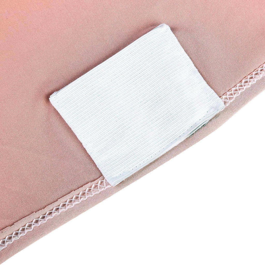 Stretch Spandex Chair Cover Rose Gold for Folding Chairs - Metallic Shimmer Tinsel Back Design Fitted Slipcover