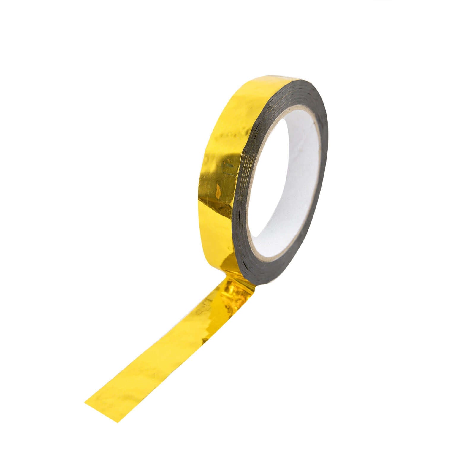 100 Yds 3/8" Gold Metallic Film Tape Adhesive, DIY Floral Wrap Craft Decor Tape - Polyester with Acrylic