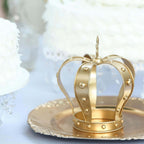 Metal Royal Crown Cake Topper 8" Gold Fleur-De-Lis Top - Refined Cake Centerpiece Decoration for Upscale & Royal-Themed Events