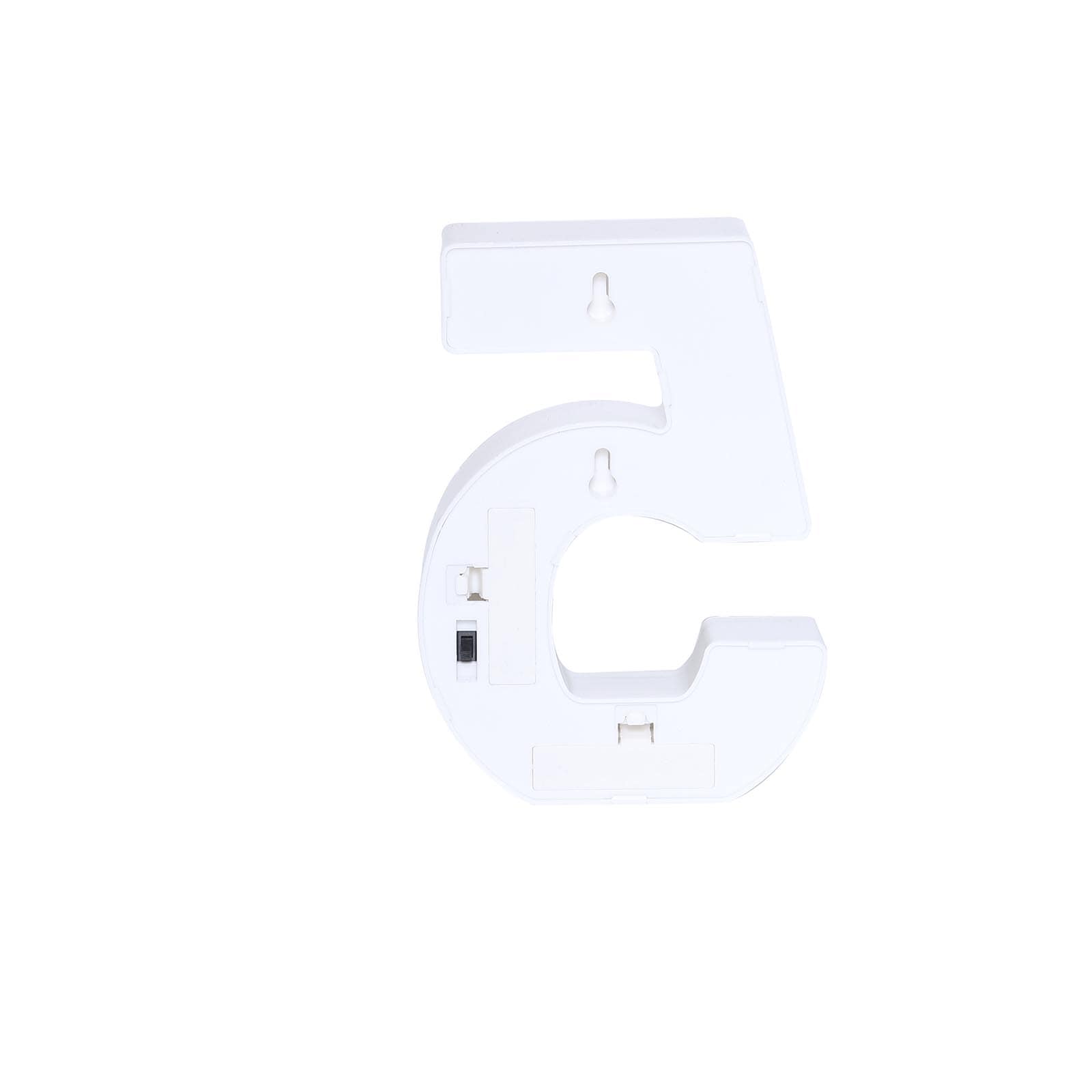 3D Marquee Number "5" Warm White 6 LED Lights Gold - Stylish Light-Up Accent for Events 6"