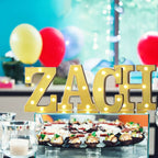 3D Marquee Letter "Z" Warm White 7 LED Lights Gold - Chic Light-Up Decor for Events 6"