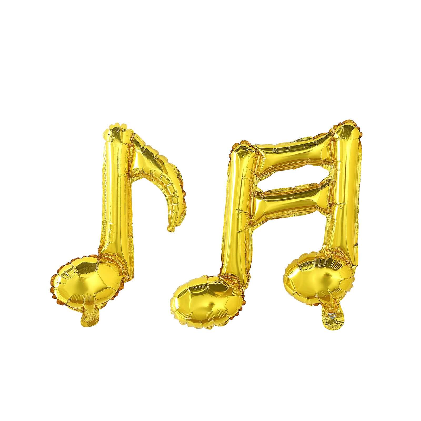 6 Pack Metallic Gold Single and Double Music Note Mylar Foil Balloons