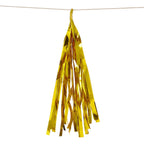 7.5ft Long Metallic Gold Foil Tassels Fringe Garland, Tinsel Streamer Party Backdrop Decorations