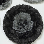 Set of 6 Charcoal Gray Giant Carnation 3D Paper Flowers Wall Decor - 12",16",20"