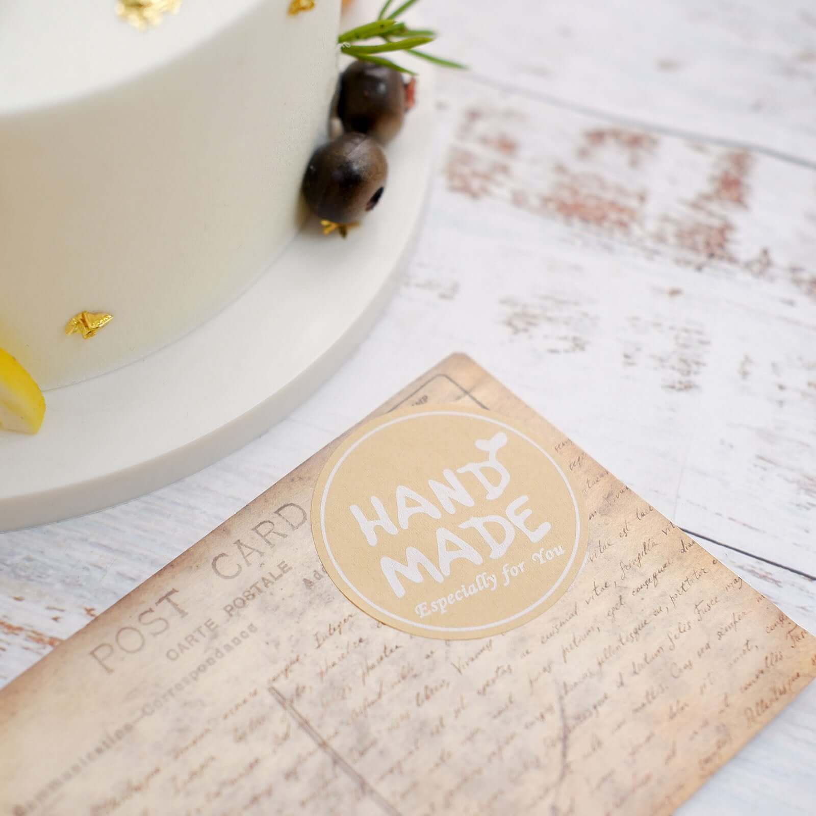 500Pcs 1.5" Handmade Especially For You Stickers Roll, Cookie and Bakery Box Labels - Round