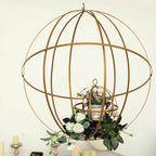 Hanging Sphere Candle Holder Gold Wrought Iron Event Display Accent - Centerpiece 24"