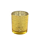 6-Pack Mercury Glass Candle Holders Gold with Honeycomb Design - Votive Candle Containers 3"