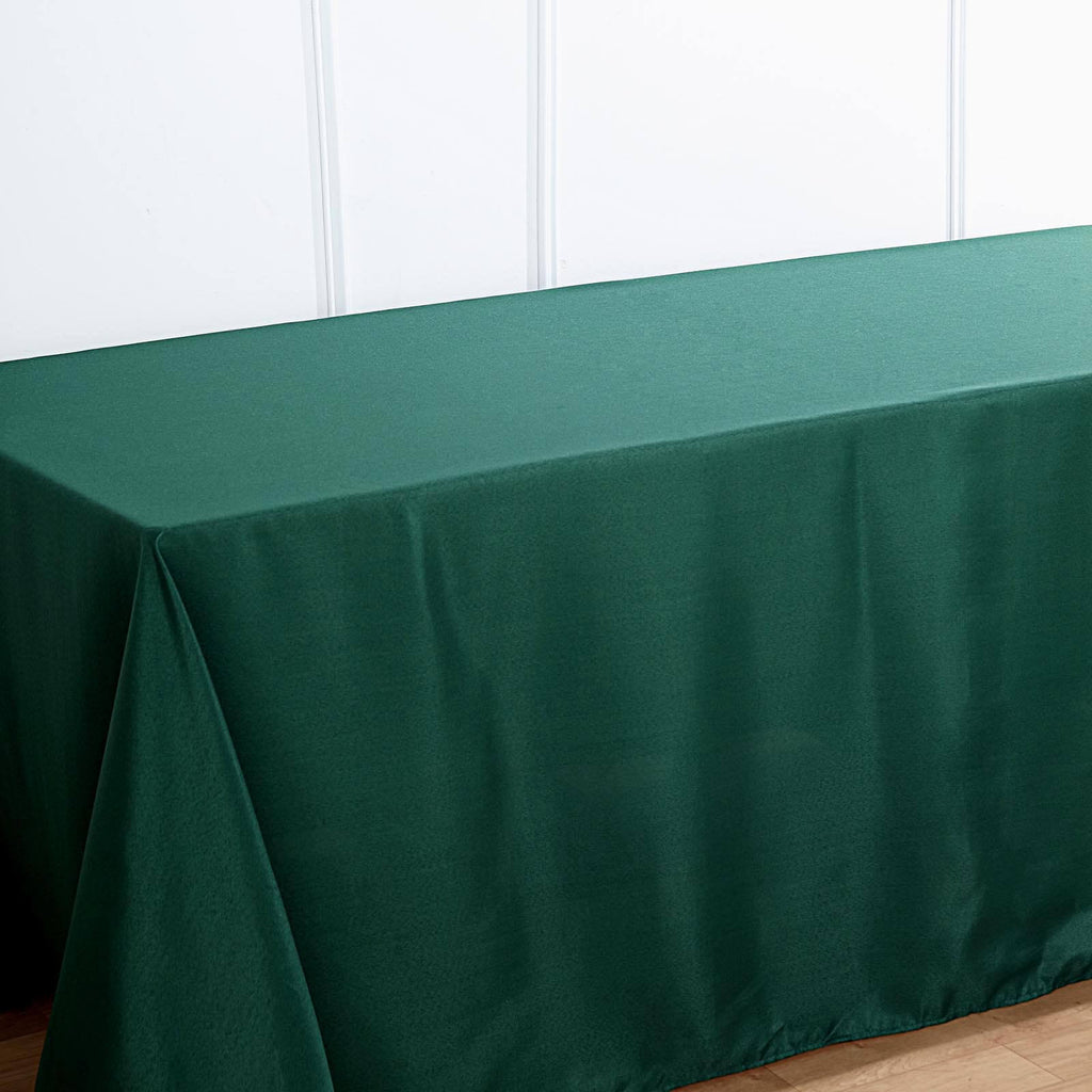 Polyester 90"x132" Rectangle Tablecloth Hunter Emerald Green - Seamless Wrinkle-Resistant Table Cover