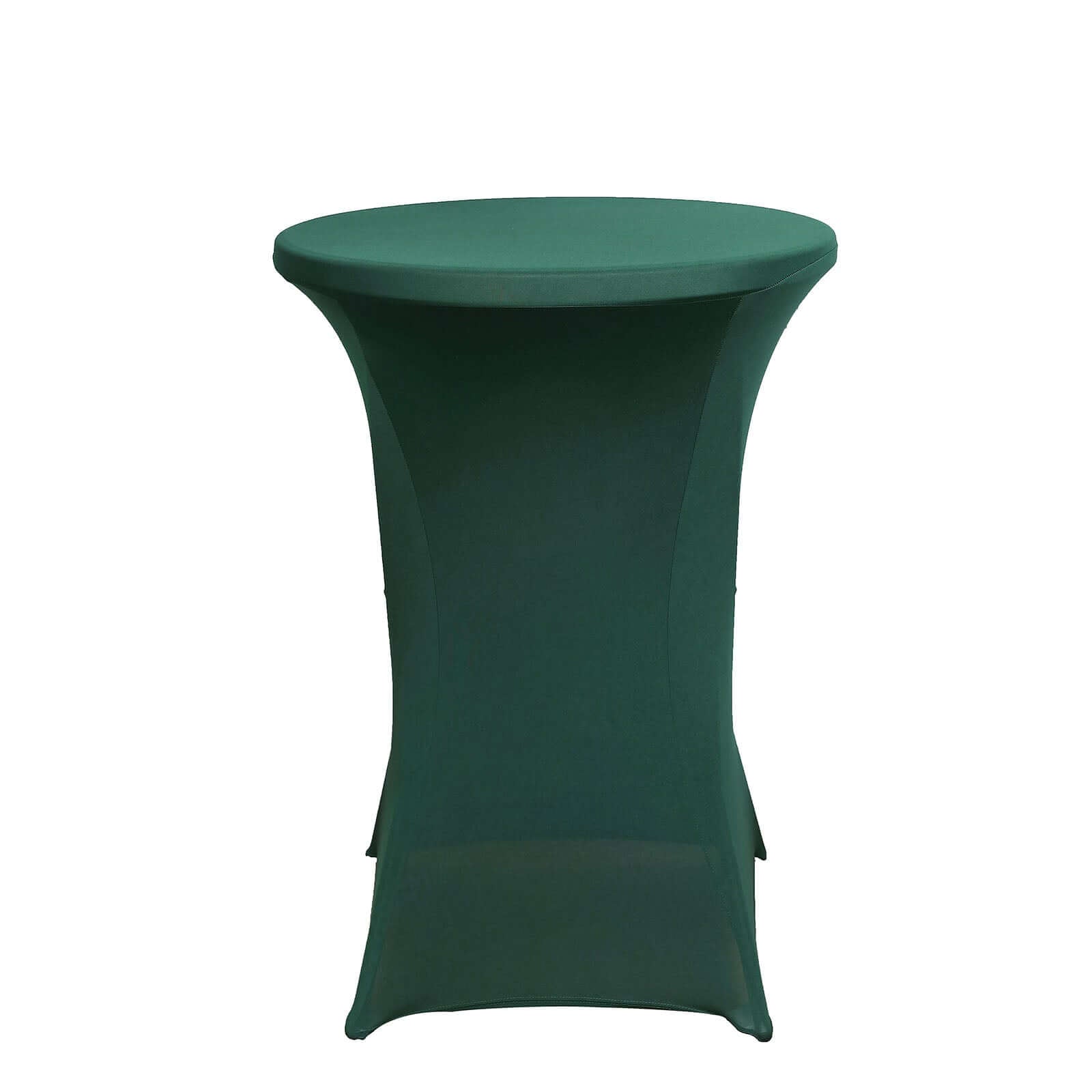 Spandex 30" Round Cocktail Table Cover Hunter Emerald Green - Easy to Maintain Stretch Fitted Highboy Tablecloth