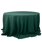Premium Polyester 132" Round Tablecloth Hunter Emerald Green - Seamless 220GSM Wrinkle-Resistant Table Cover