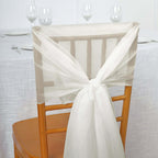 5 Pack Chiffon Chair Sashes Ivory - Soft & Lightweight Designer Chair Bows 22"x78"
