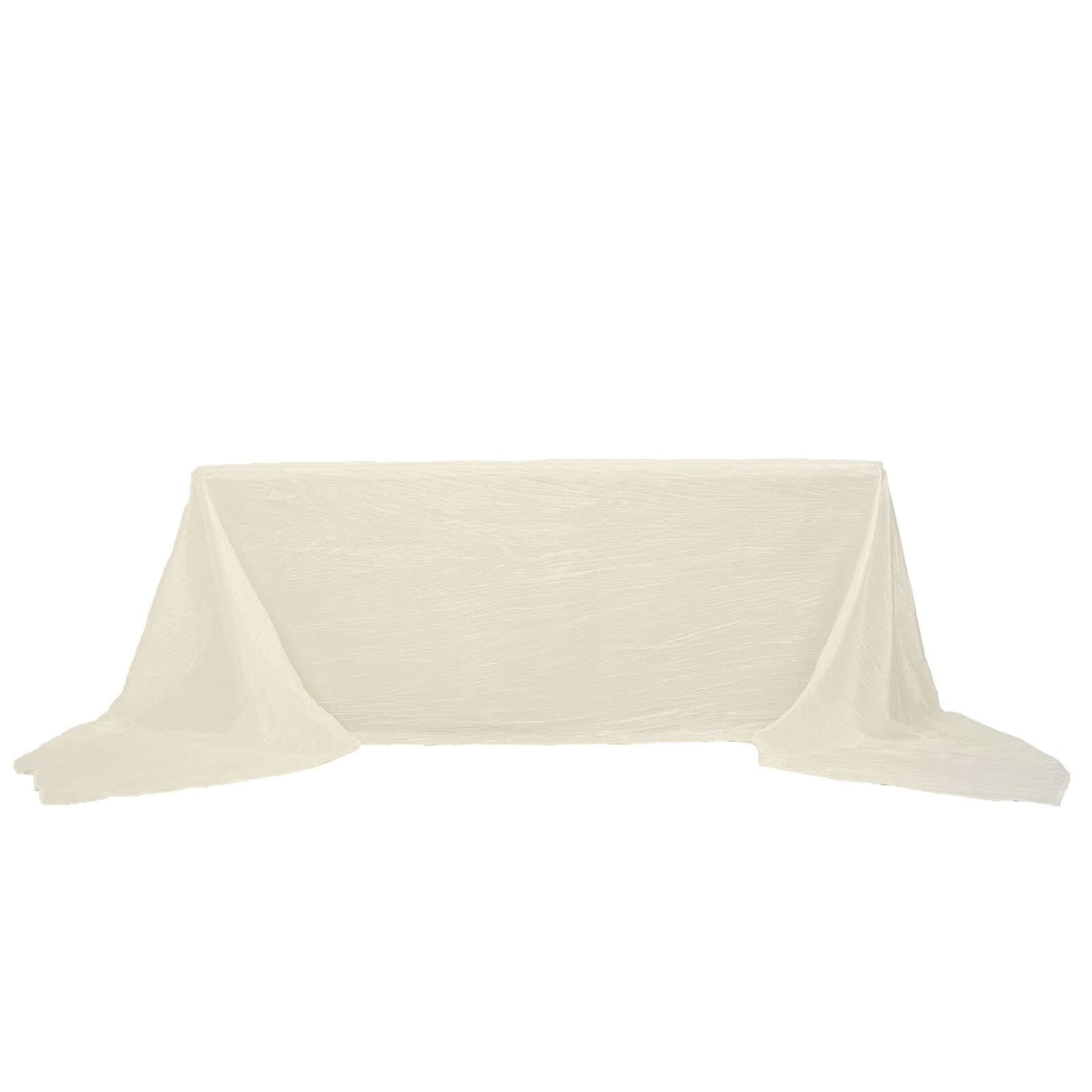 Taffeta 90"x156" Rectangle Tablecloth Ivory - Accordion Crinkle Seamless Table Cover