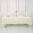 Taffeta 60"x102" Rectangle Tablecloth Ivory - Accordion Crinkle Table Cover