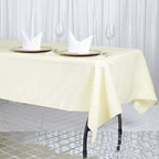 Premium Polyester 60"x102" Rectangle Tablecloth Ivory - Durable 220GSM Wrinkle-Resistant Table Cover