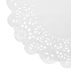 100 Pcs Paper 14" Round Placemats in White - Food Grade Lace Paper Doilies for Dessert Display & Table Decor