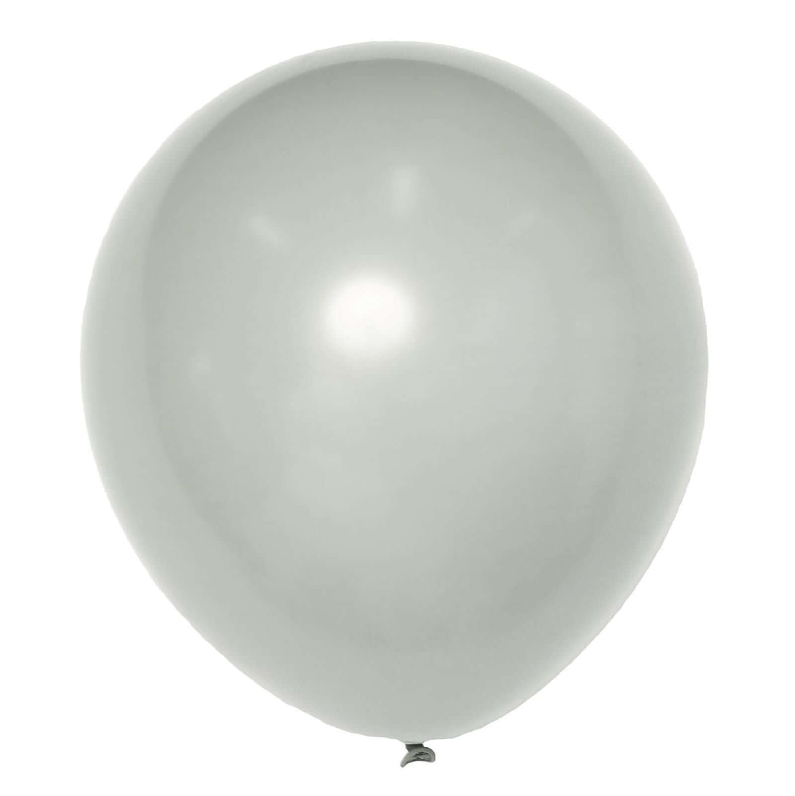 10 Pack 18" Matte Pastel Silver Helium or Air Latex Party Balloons