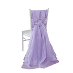 5 Pack Chiffon Chair Sashes Lavender Lilac - Soft & Lightweight Designer Chair Bows 22"x78"