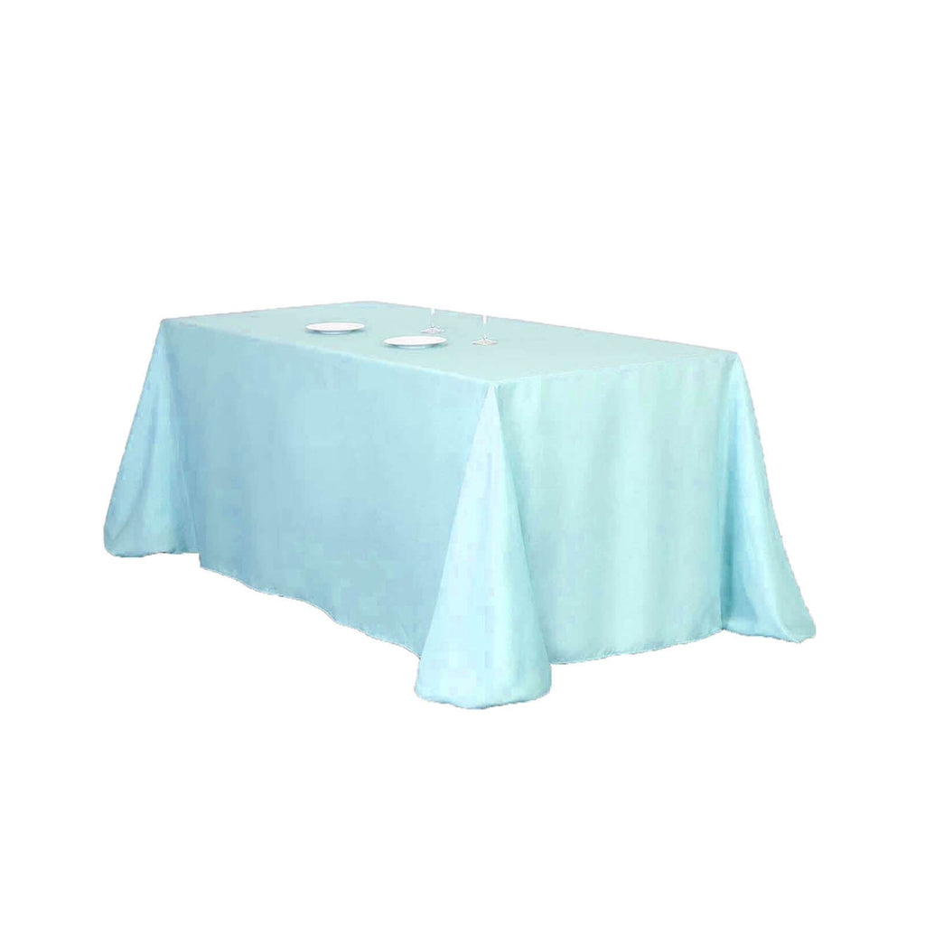 Polyester 90"x132" Rectangle Tablecloth Light Blue - Seamless Wrinkle-Resistant Table Cover