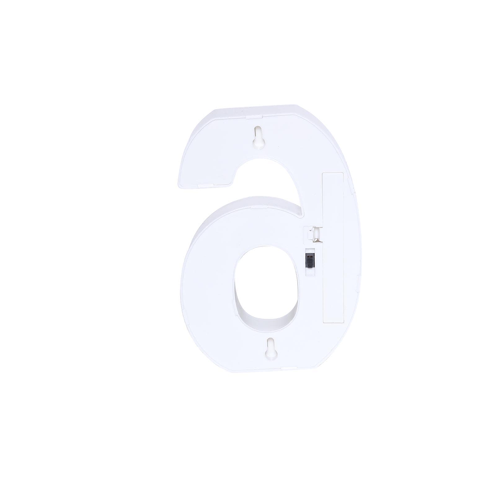 3D Marquee Number "6" Warm White 6 LED Lights Gold - Stylish Light-Up Accent for Events 6"