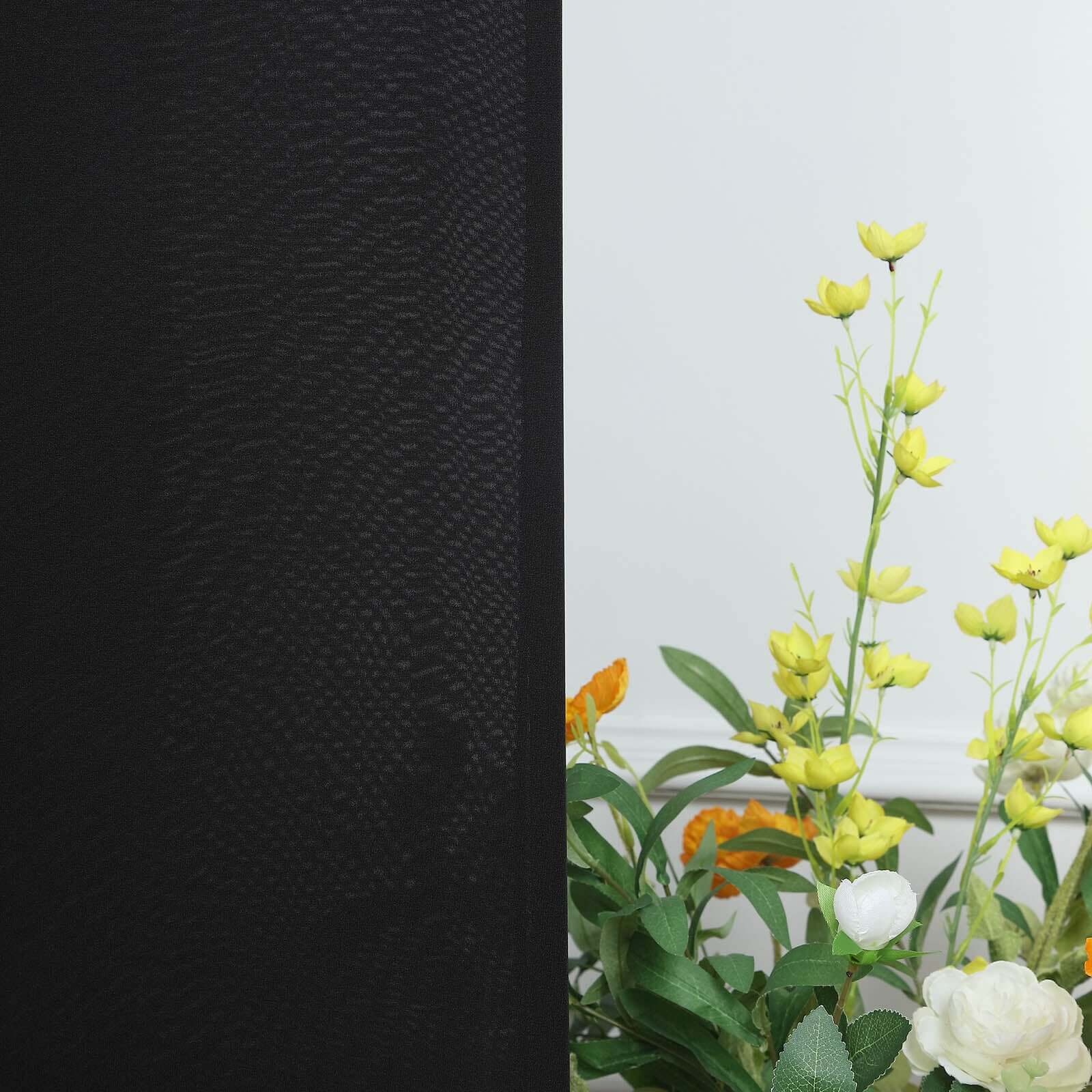 7ft Matte Black Spandex Half Moon Chiara Backdrop Stand Cover, Custom Fitted Wedding Arch Cover