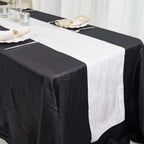 Taffeta 12"x108" Table Runner White - Accordion Crinkle Design for Modern Gatherings