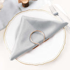 5 Pack Polyester 20"x20" Napkins Silver - Wrinkle Resistant & Easy Care Cloth Napkins