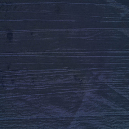 Taffeta 120" Round Tablecloth Navy Blue - Seamless Accordion Crinkle Table Cover