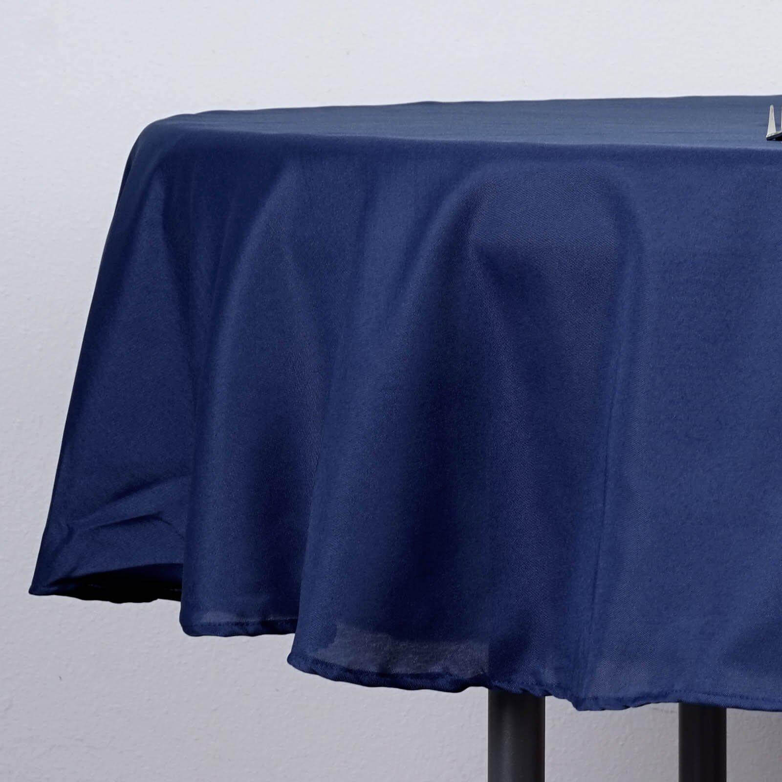 Polyester 70" Round Tablecloth Navy Blue - Durable & Wrinkle-Resistant Table Cover