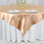 Satin 72"x72" Table Overlay Square Tablecloth Nude - Smooth Finish Table Cover